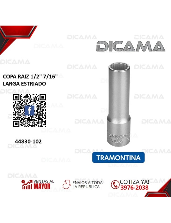 COPA RAIZ 1/2" 7/16" LARGA ESTRIADO