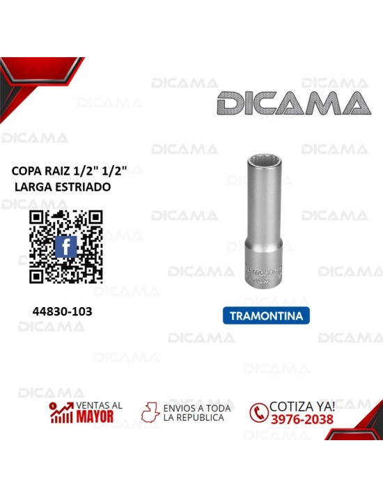 COPA RAIZ 1/2" 1/2"  LARGA ESTRIADO