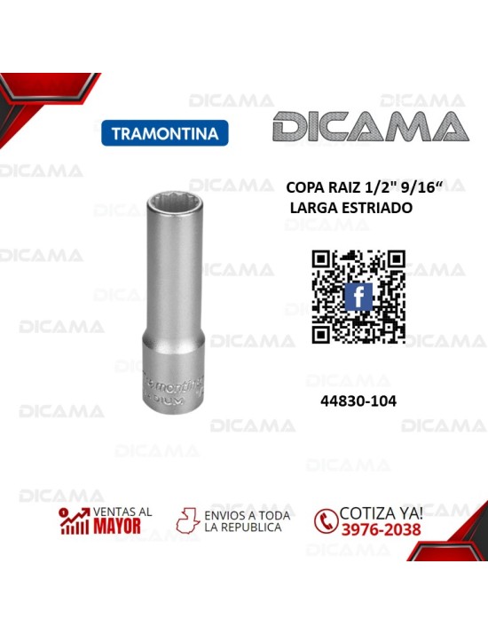 COPA RAIZ 1/2" 9/16" LARGA ESTRIADO