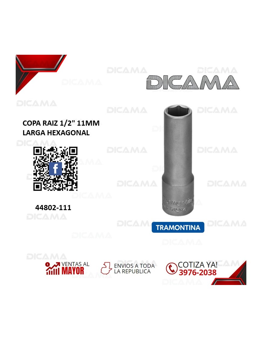 COPA RAIZ 1/2" 11MM LARGA HEXAGONAL