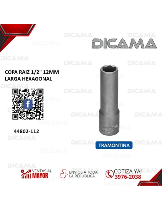 COPA RAIZ 1/2" 12MM LARGA HEXAGONAL