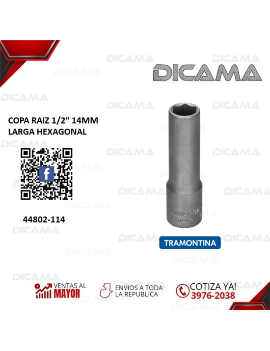 COPA RAIZ 1/2" 14MM LARGA HEXAGONAL