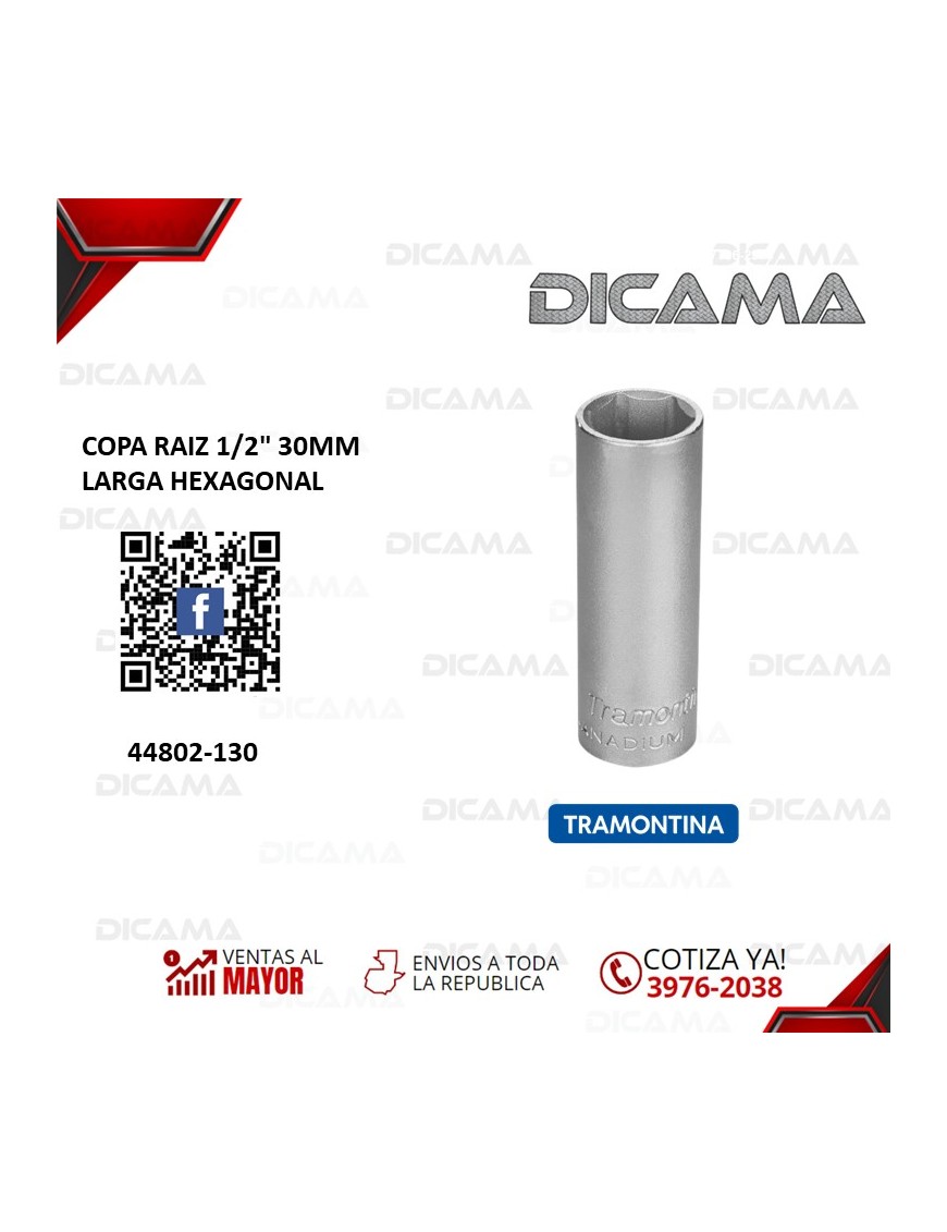 COPA RAIZ 1/2" 30MM LARGA HEXAGONAL