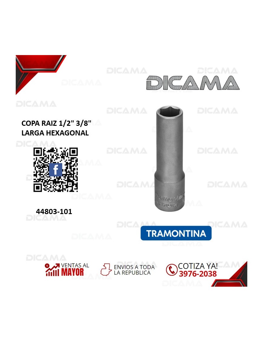 COPA RAIZ 1/2" 3/8" LARGA HEXAGONAL