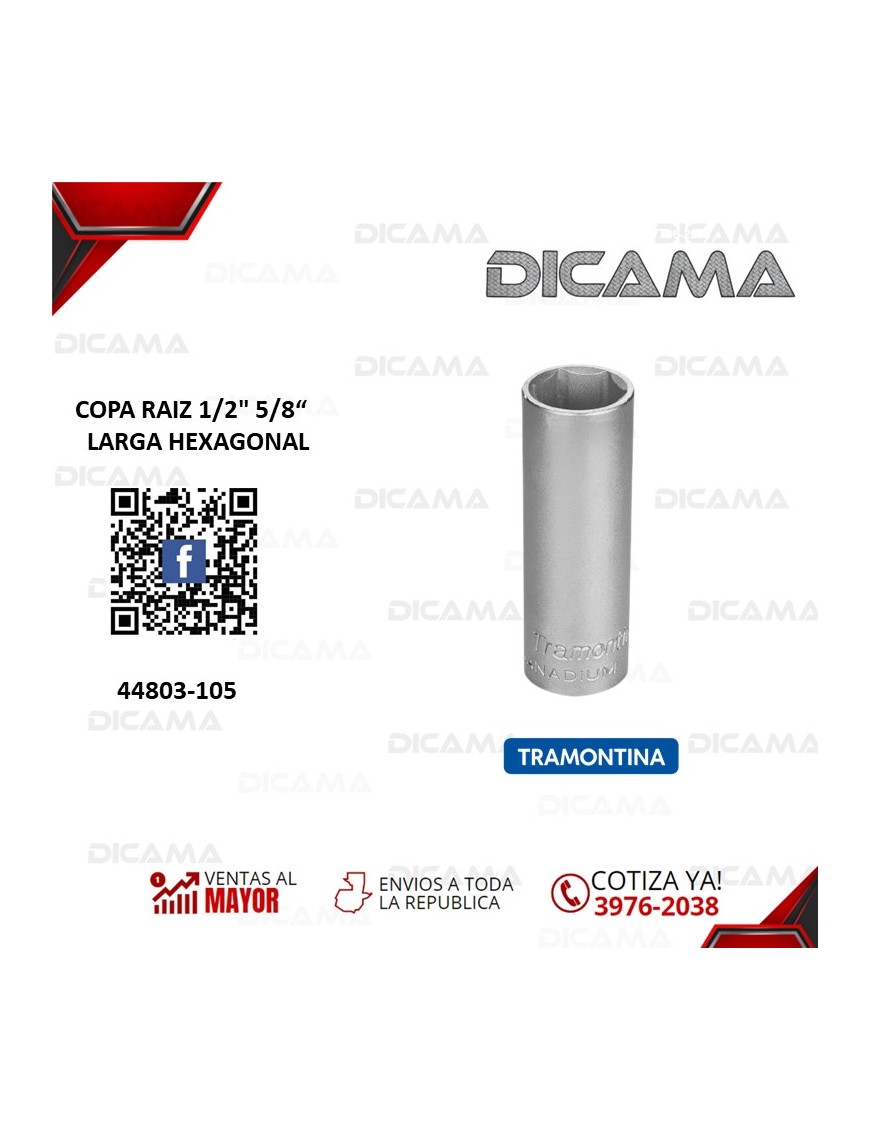 COPA RAIZ 1/2" 5/8"  LARGA HEXAGONAL