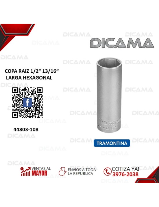 COPA RAIZ 1/2" 13/16" LARGA HEXAGONAL