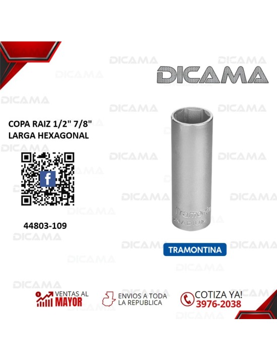 COPA RAIZ 1/2" 7/8" LARGA HEXAGONAL