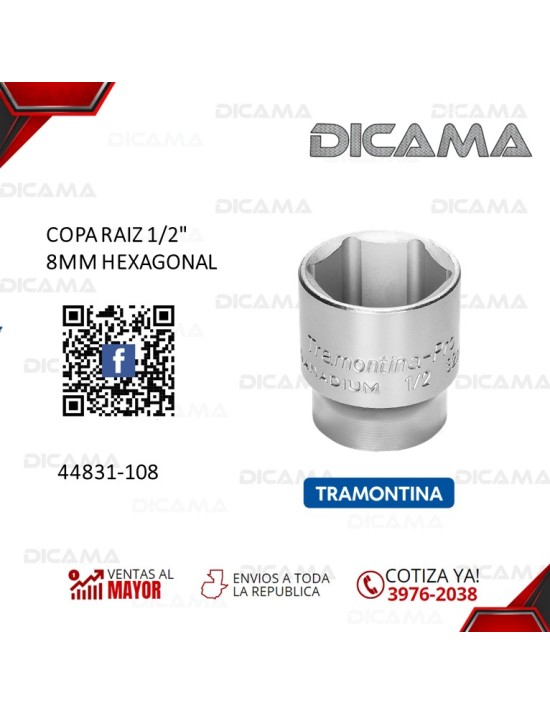 COPA RAIZ 1/2" 8MM HEXAGONAL