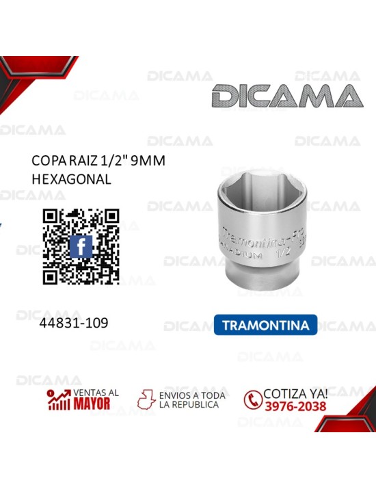 COPA RAIZ 1/2" 9MM HEXAGONAL