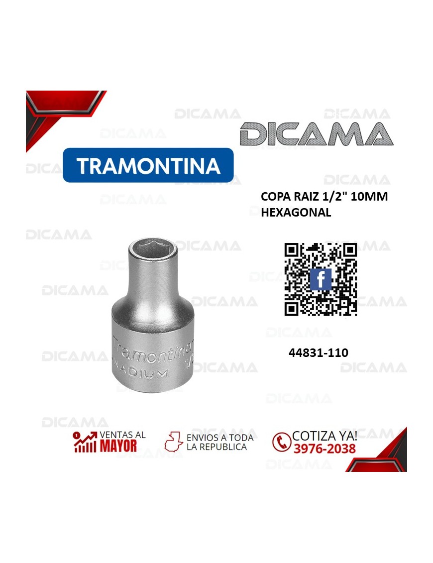 COPA RAIZ 1/2" 10MM HEXAGONAL