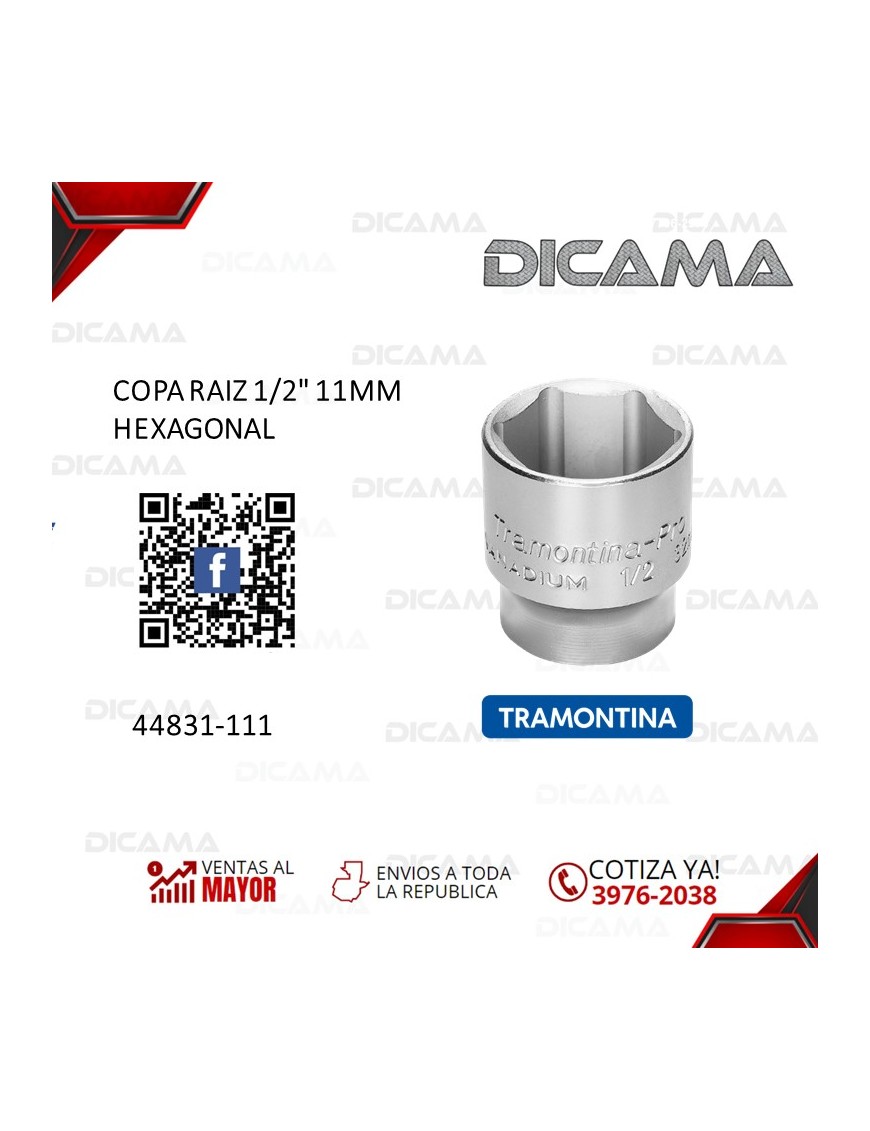 COPA RAIZ 1/2" 11MM HEXAGONAL