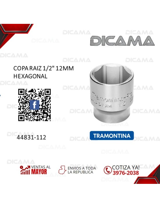 COPA RAIZ 1/2" 12MM HEXAGONAL