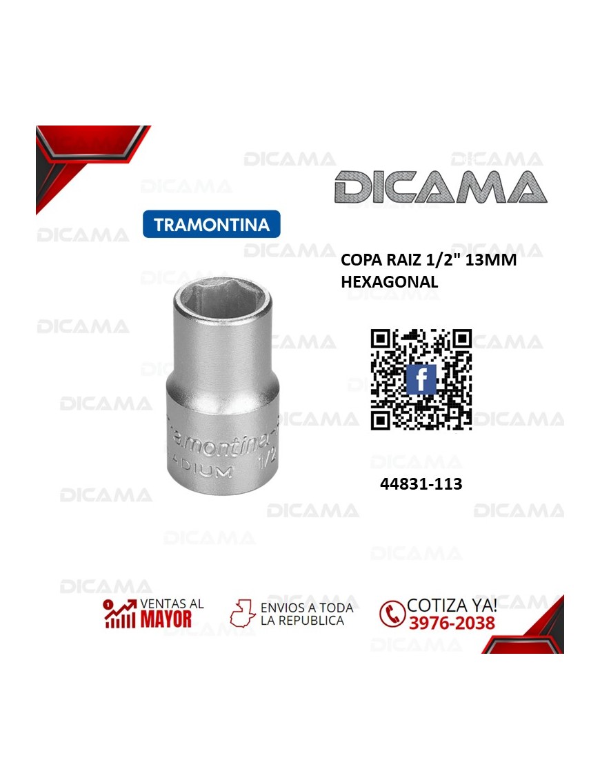 COPA RAIZ 1/2" 13MM HEXAGONAL