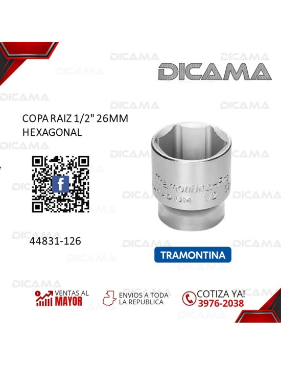 COPA RAIZ 1/2" 26MM HEXAGONAL