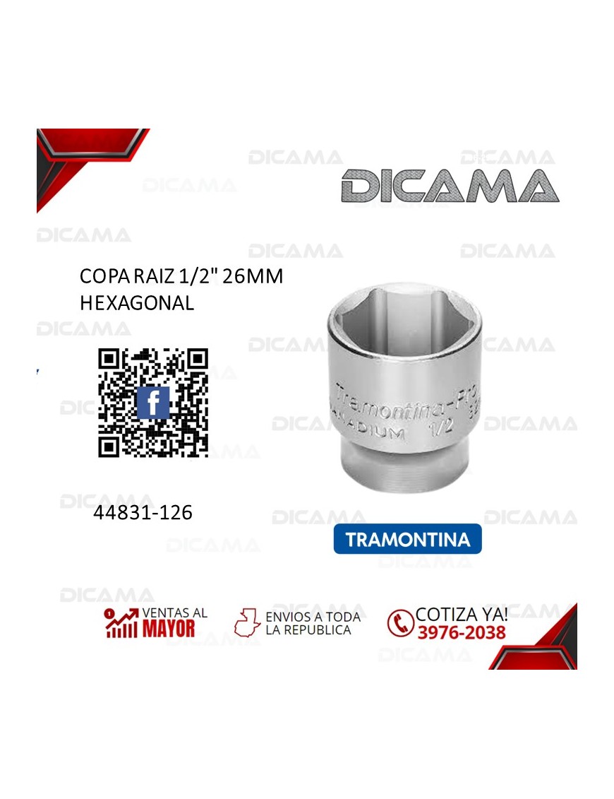 COPA RAIZ 1/2" 26MM HEXAGONAL