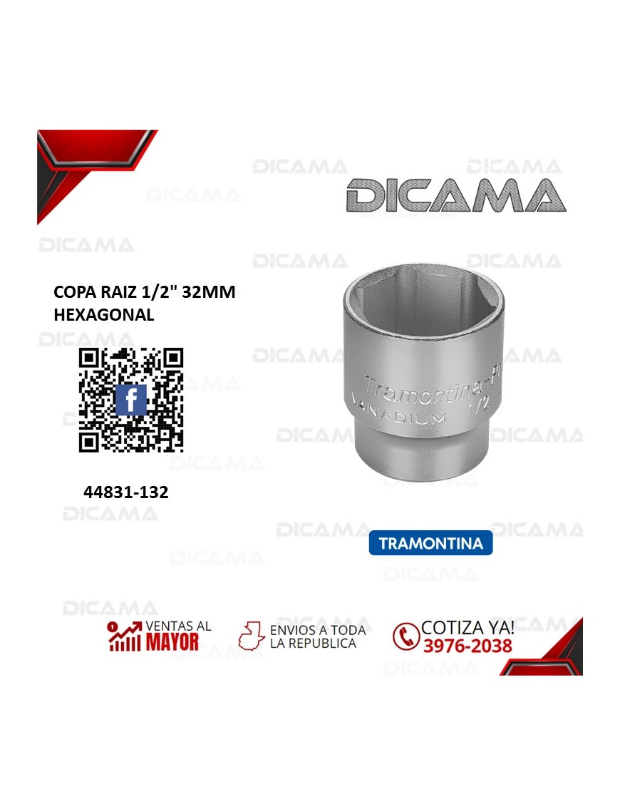 COPA RAIZ 1/2" 32MM HEXAGONAL