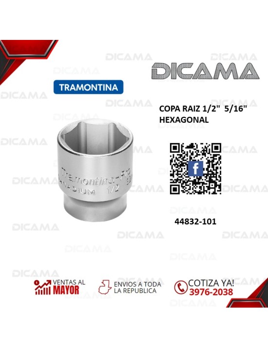 COPA RAIZ 1/2"  5/16" HEXAGONAL