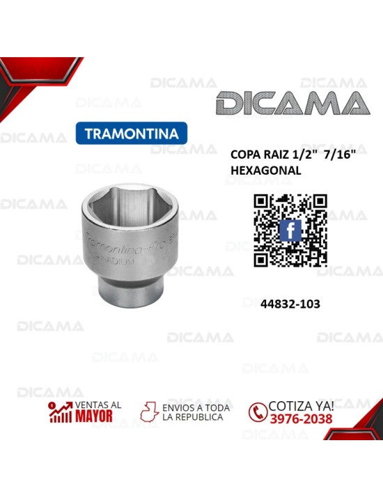 COPA RAIZ 1/2"  7/16" HEXAGONAL