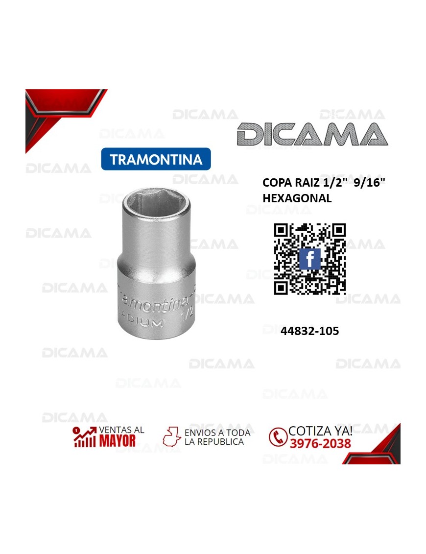 COPA RAIZ 1/2"  9/16" HEXAGONAL