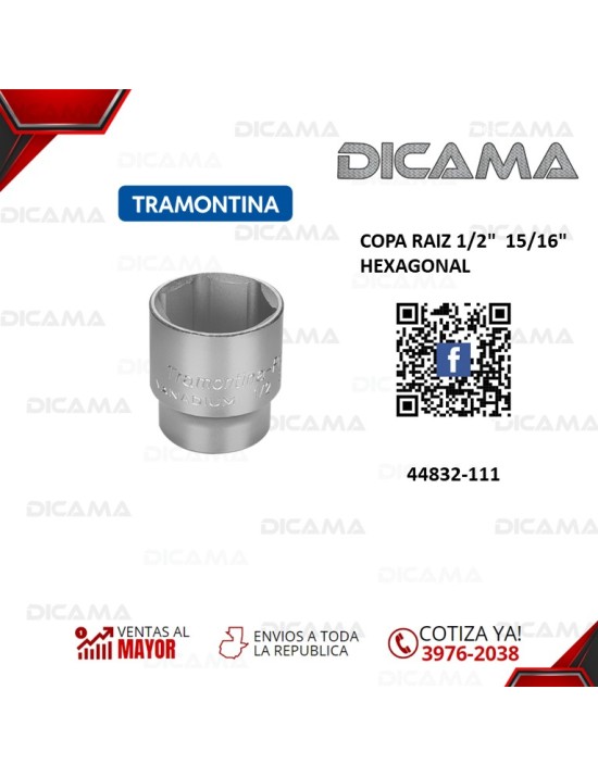 COPA RAIZ 1/2"  15/16" HEXAGONAL