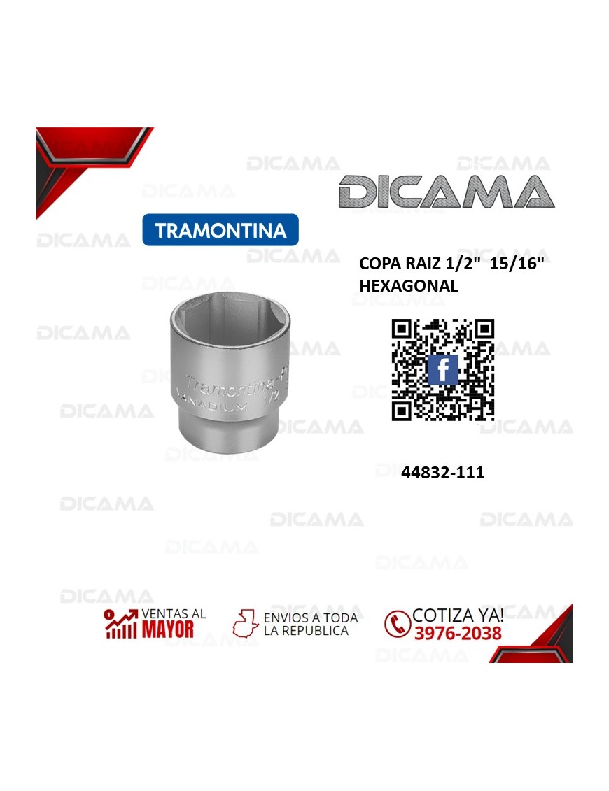 COPA RAIZ 1/2"  15/16" HEXAGONAL