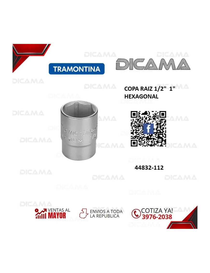 COPA RAIZ 1/2"  1" HEXAGONAL