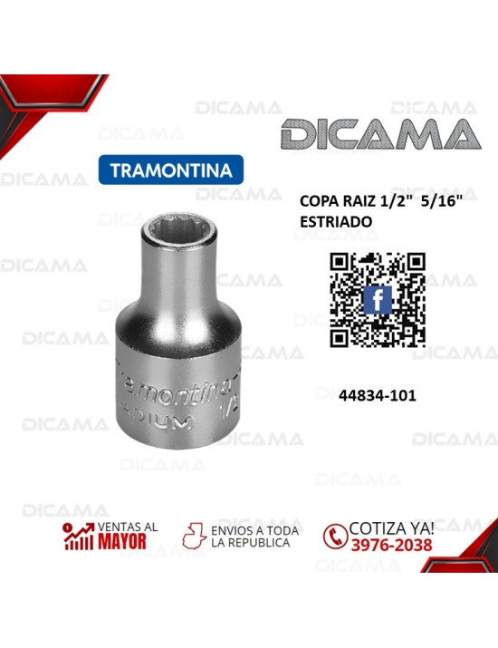 COPA RAIZ 1/2"  5/16"  ESTRIADO