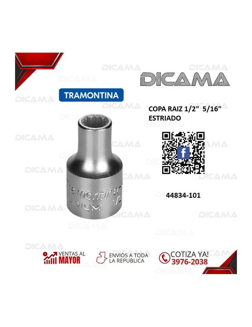 COPA RAIZ 1/2"  5/16"  ESTRIADO
