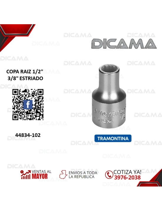 COPA RAIZ 1/2"  3/8" ESTRIADO