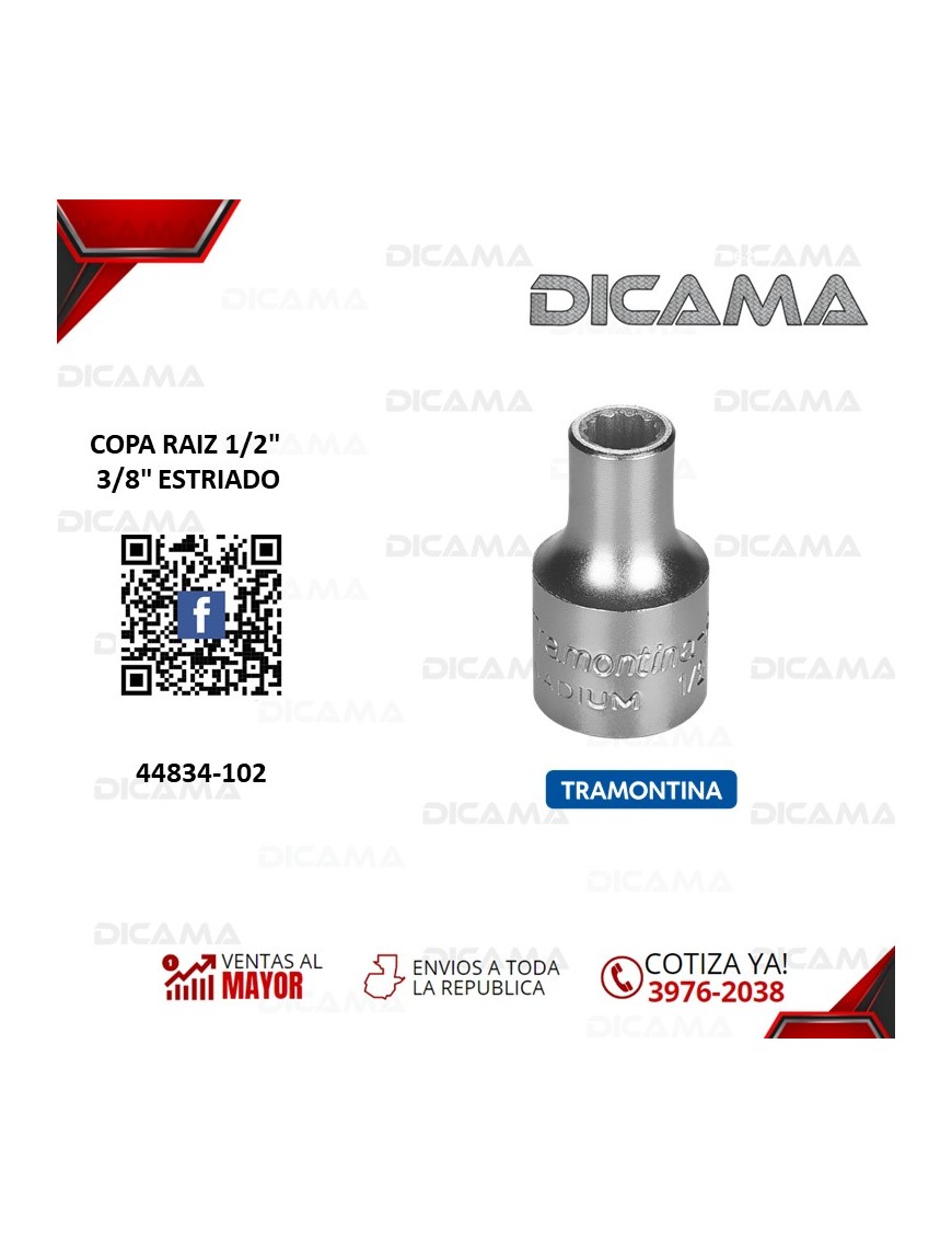 COPA RAIZ 1/2"  3/8" ESTRIADO