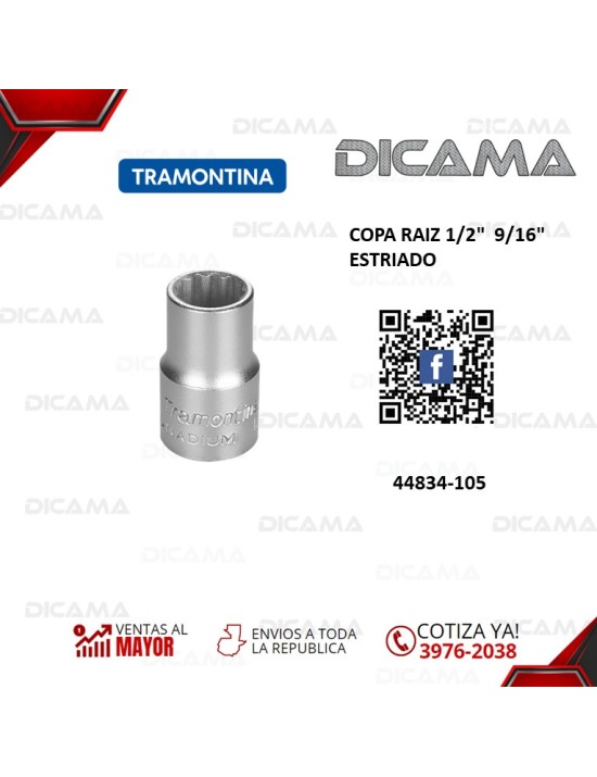 COPA RAIZ 1/2"  9/16" ESTRIADO