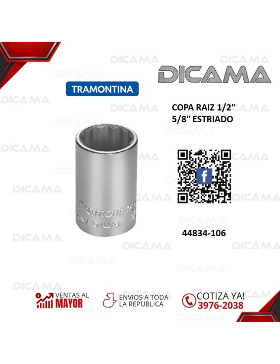 COPA RAIZ 1/2"  5/8" ESTRIADO