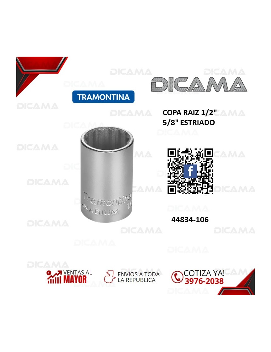 COPA RAIZ 1/2"  5/8" ESTRIADO