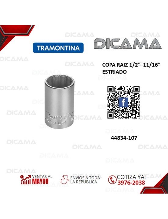 COPA RAIZ 1/2"  11/16" ESTRIADO