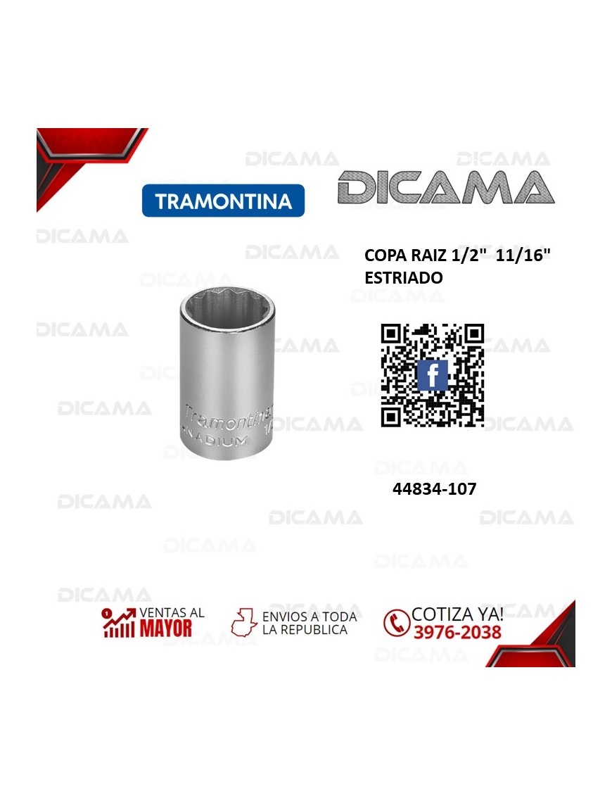 COPA RAIZ 1/2"  11/16" ESTRIADO