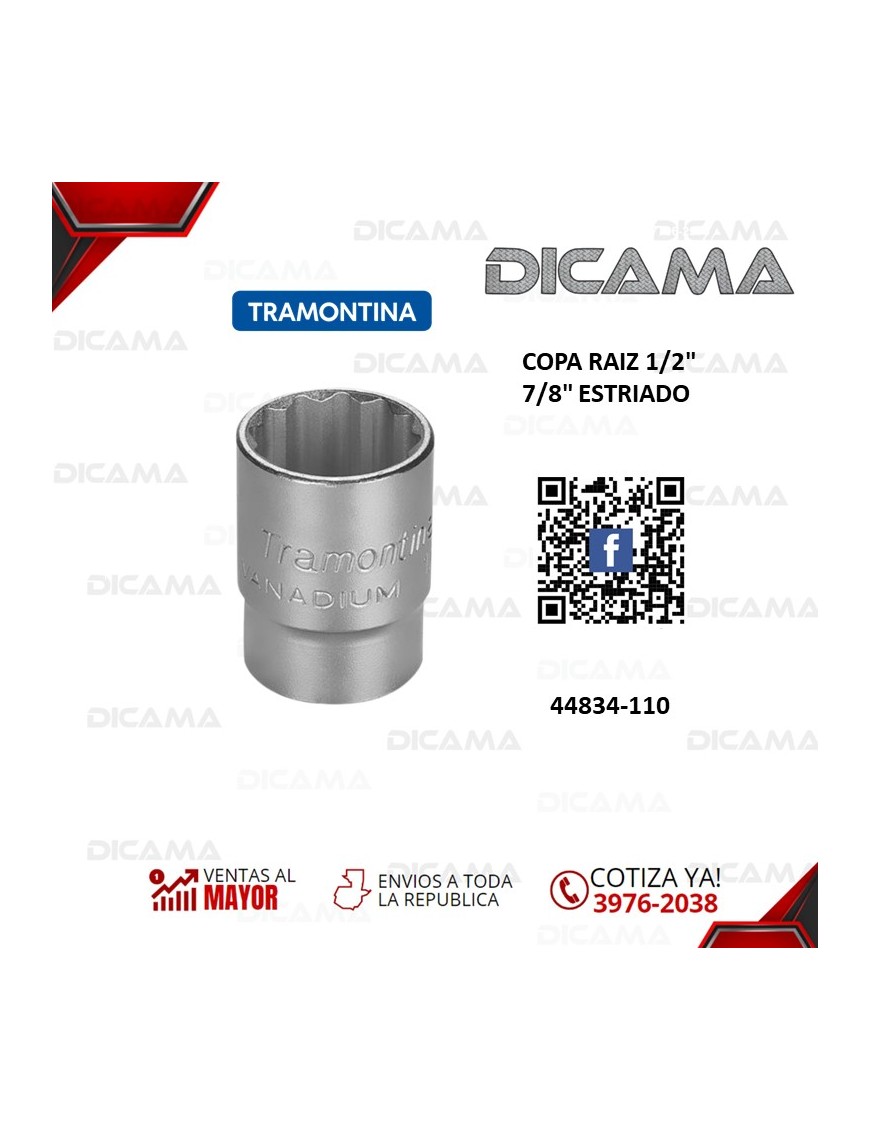 COPA RAIZ 1/2"  7/8" ESTRIADO