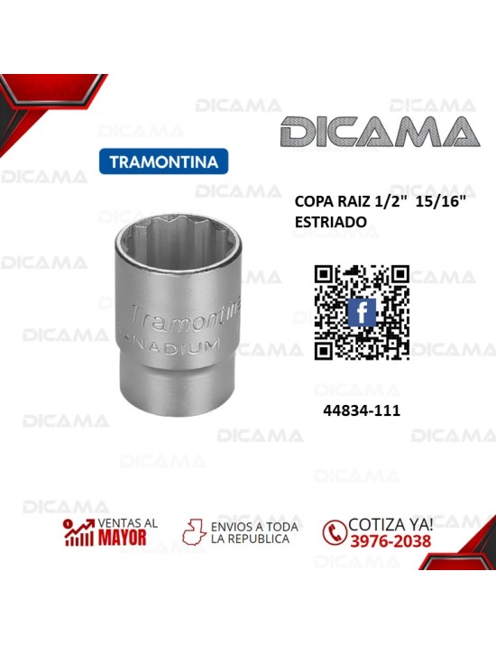 COPA RAIZ 1/2"  15/16" ESTRIADO