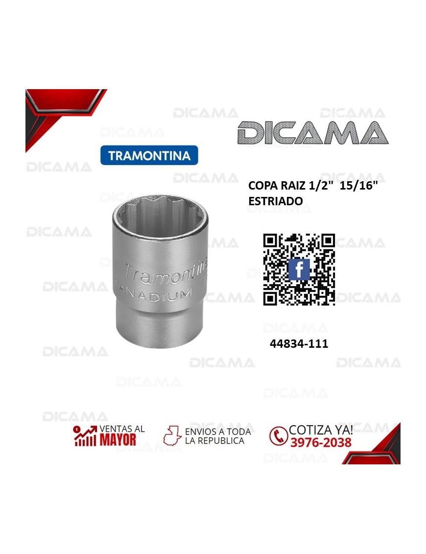 COPA RAIZ 1/2"  15/16" ESTRIADO