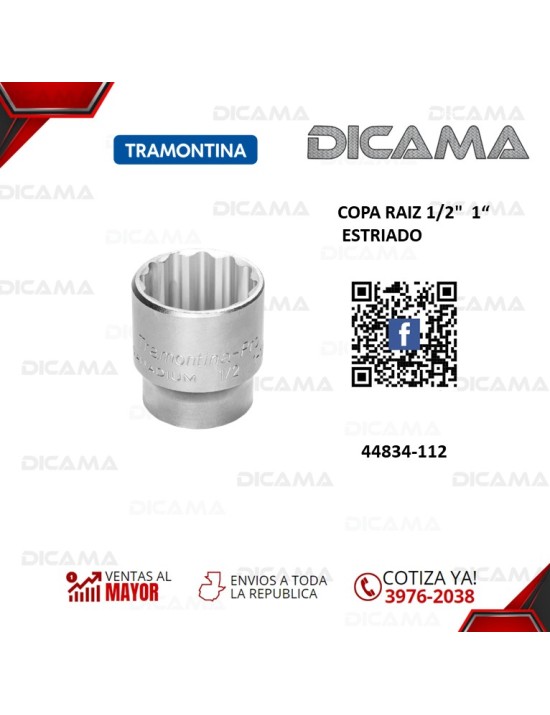 COPA RAIZ 1/2"  1" ESTRIADO
