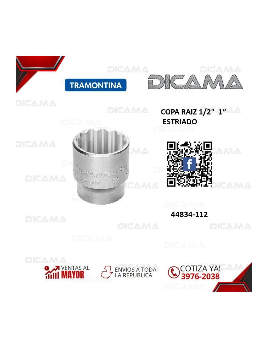 COPA RAIZ 1/2"  1" ESTRIADO