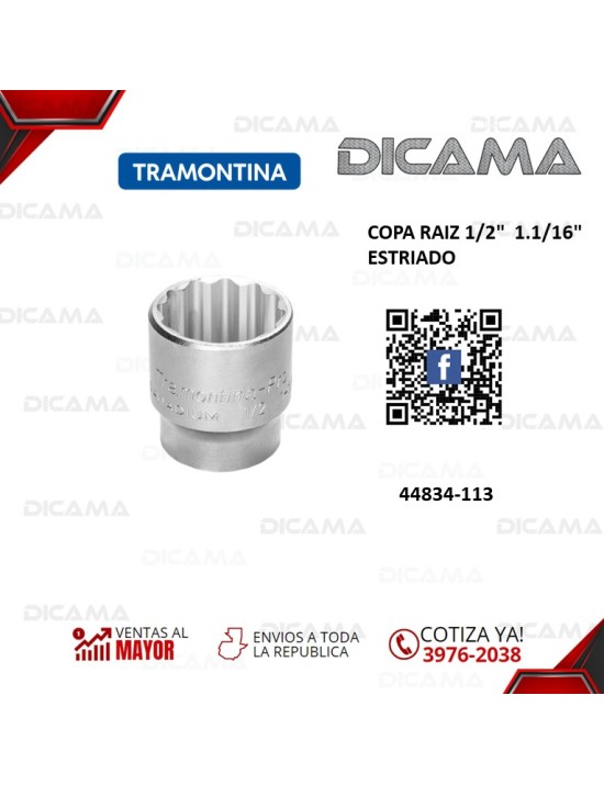 COPA RAIZ 1/2"  1.1/16" ESTRIADO