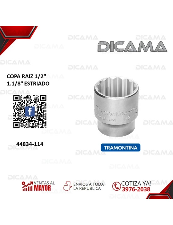 COPA RAIZ 1/2"  1.1/8" ESTRIADO
