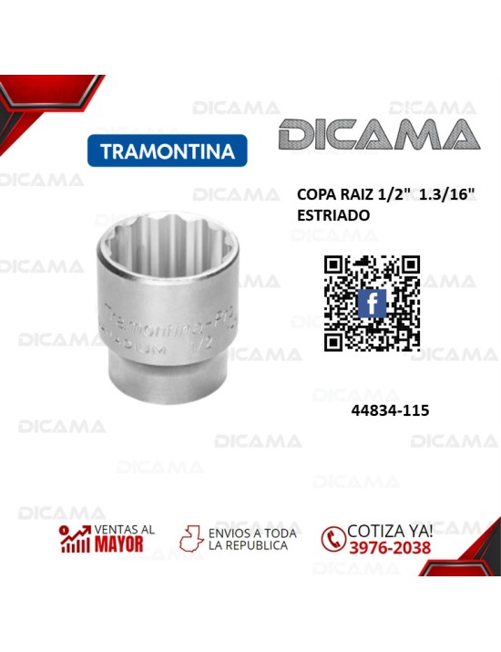 COPA RAIZ 1/2"  1.3/16" ESTRIADO