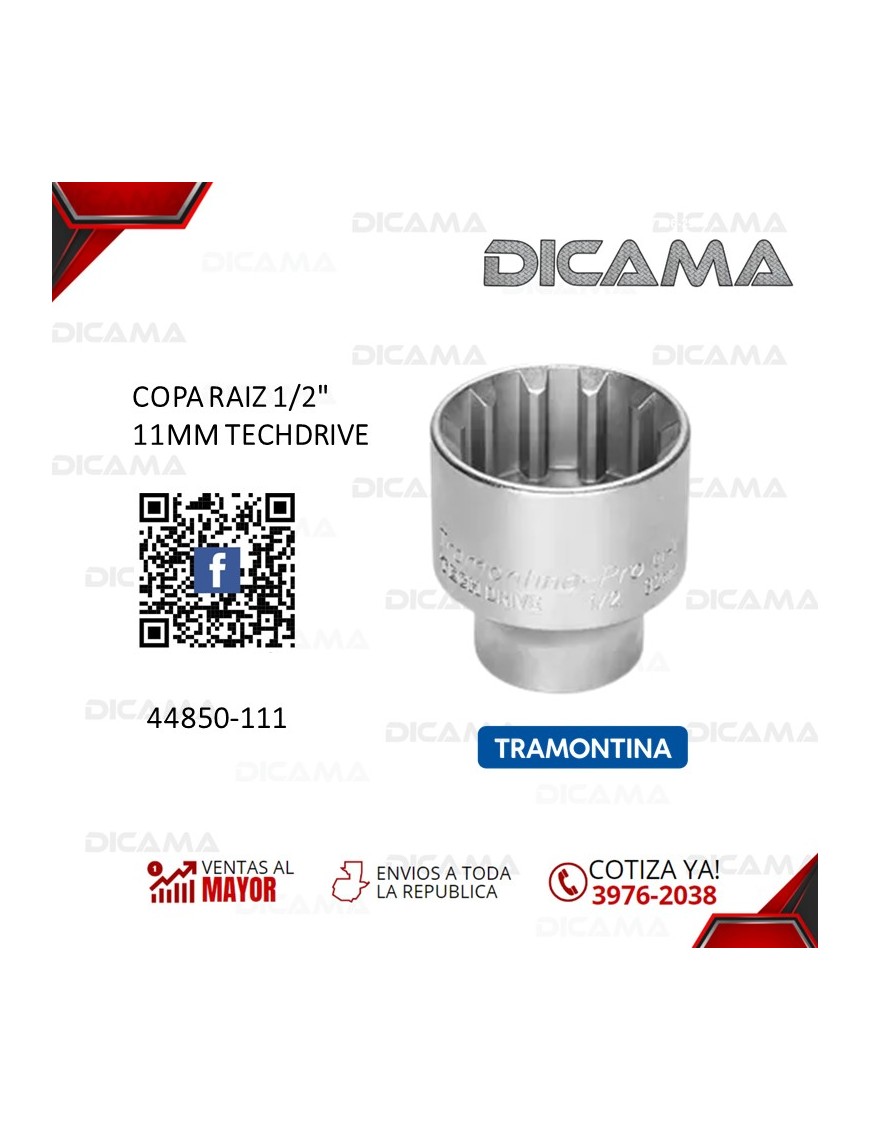 COPA RAIZ 1/2"  11MM TECHDRIVE
