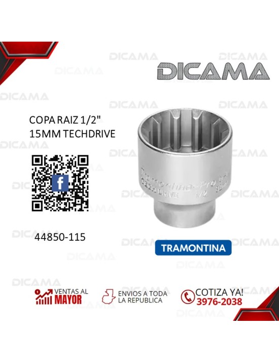 COPA RAIZ 1/2"  15MM TECHDRIVE