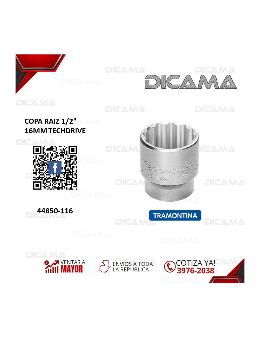COPA RAIZ 1/2"  16MM TECHDRIVE