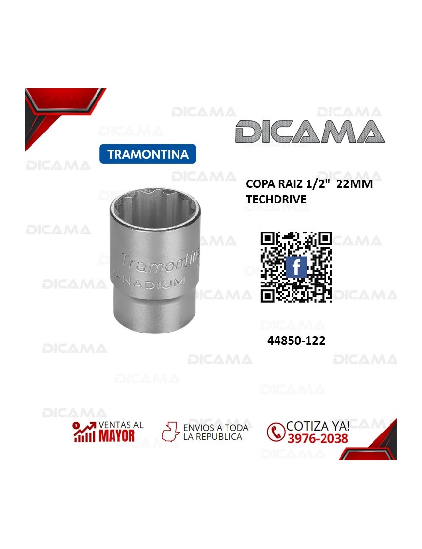 COPA RAIZ 1/2"  22MM TECHDRIVE