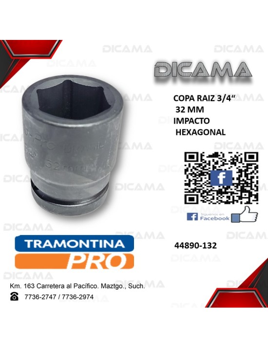 COPA RAIZ 3/4" 32MM IMPACTO HEXAGONAL
