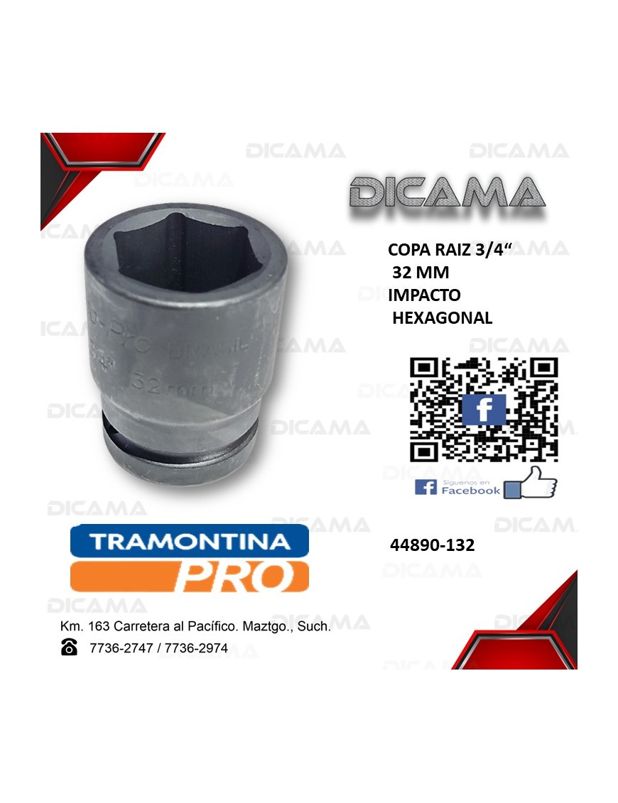 COPA RAIZ 3/4" 32MM IMPACTO HEXAGONAL