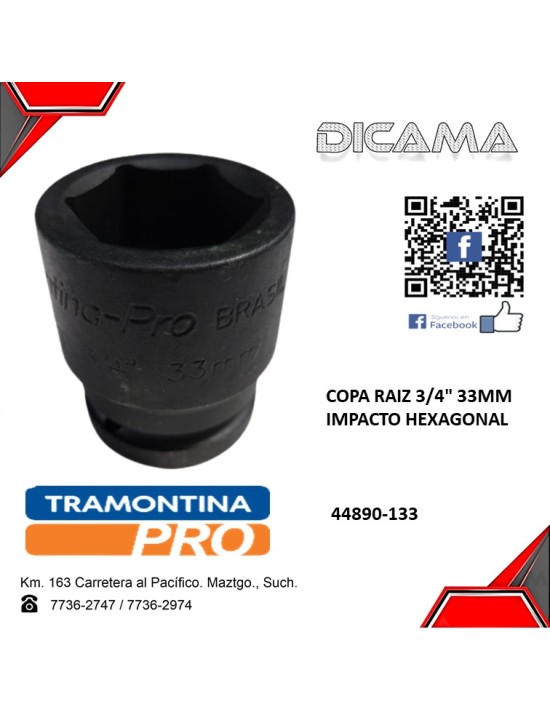 COPA RAIZ 3/4" 33MM IMPACTO HEXAGONAL